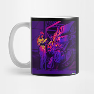 Aircraft Mechanic Synthwave 80's Digital Art 3 Mug